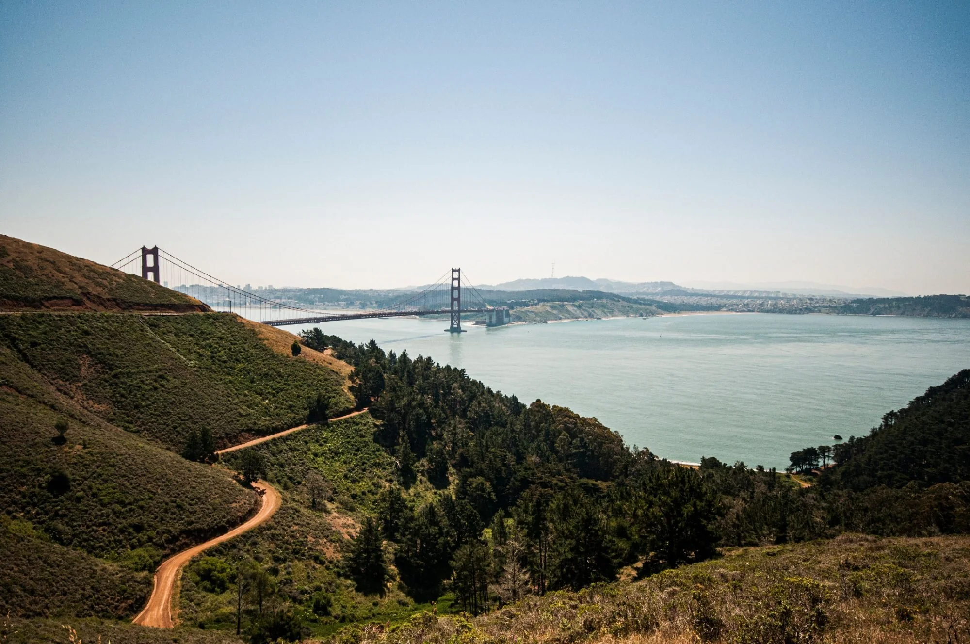 The Golden Gate Bridge above the Marin headlands