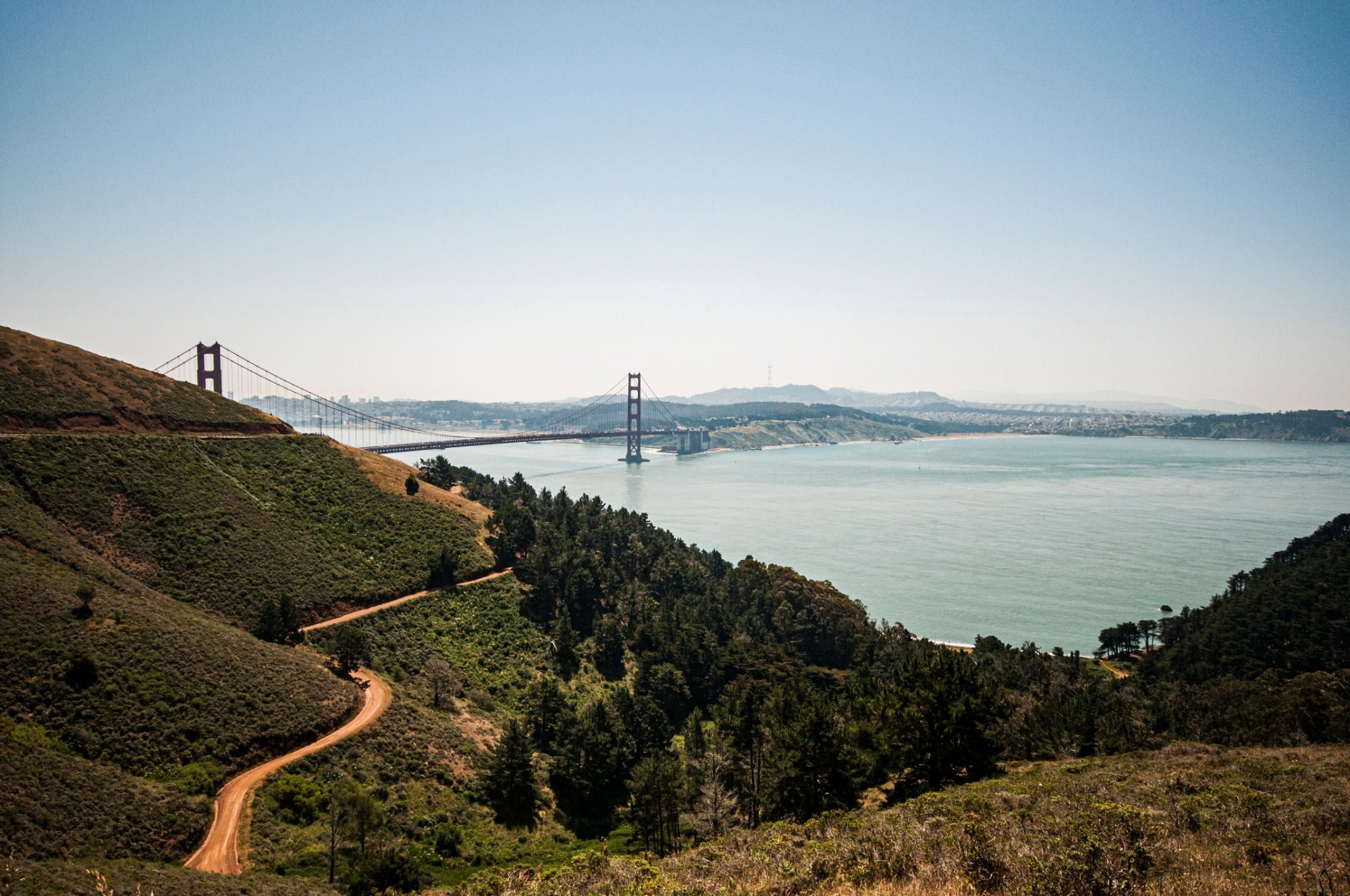 The Golden Gate Bridge seen from the Marin Headlands